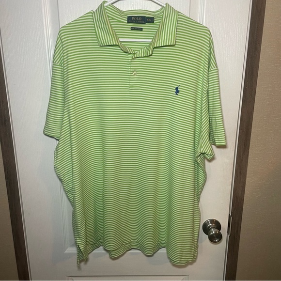 Polo Ralph Lauren Other - Polo Ralph Lauren Shirt Mens XXL Pima Cotton Green Striped Short Sleeve Polo